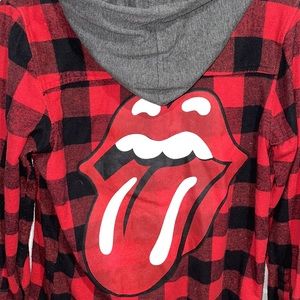 RARE!! The Rolling Stones hooded flannel